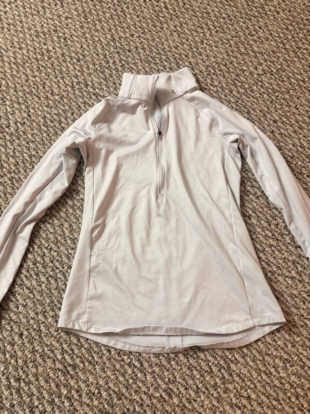 Under Armour Women's Light Gray Quarter-Zip Long Sleeve Top